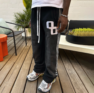 Chanjoye Custom men Sweatpants | loose distress acid wash sweat pants | oversized baggy wide leg stacked