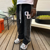 Chanjoye Custom men Sweatpants |  distressed acid wash sweatpants | oversized baggy wide leg stacked