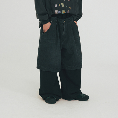 Chanjoye Custom Raw Jeans Pants | Baggy Denim Shorts Factory | Vintage Splice Long Jeans Wholesale