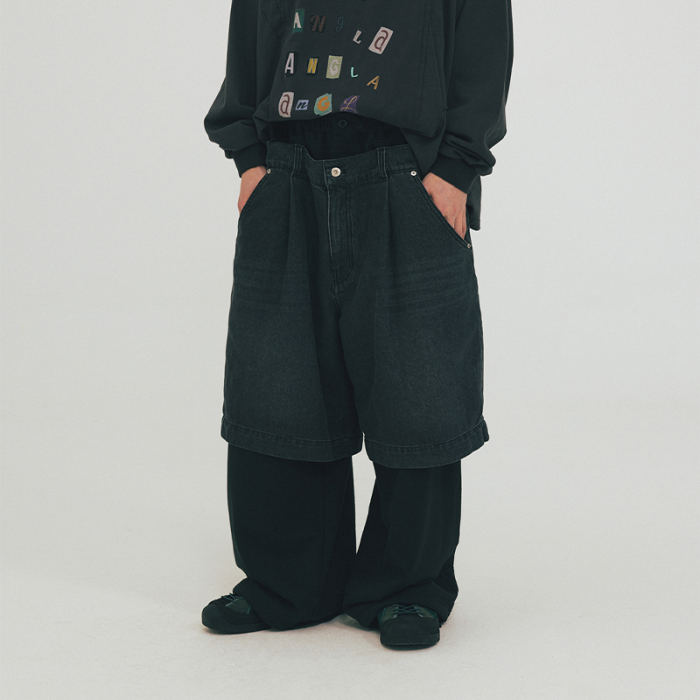 Chanjoye Custom Raw Jeans Pants | Baggy Denim Shorts Factory | Vintage Splice Long Jeans Wholesale