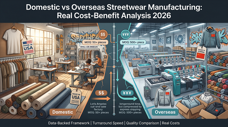 Domestic vs Overseas Streetwear Manufacturing: Real Cost-Benefit Analysis 2026