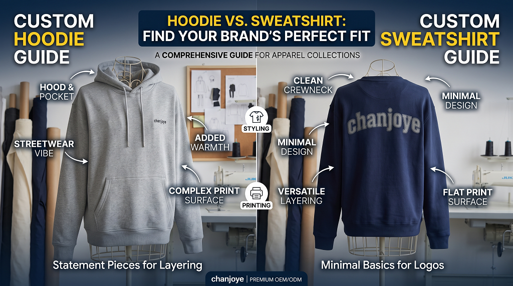 What is the difference between custom hoodies and custom sweatshirts?