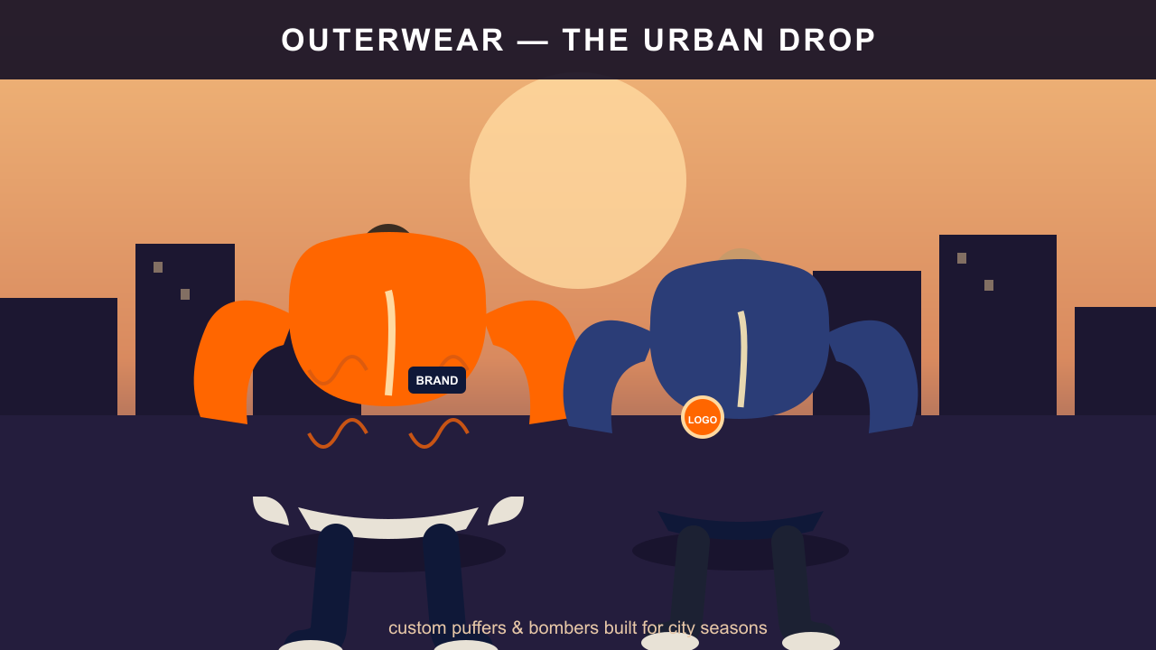 The finished drop: custom outerwear styled for the urban streetwear season