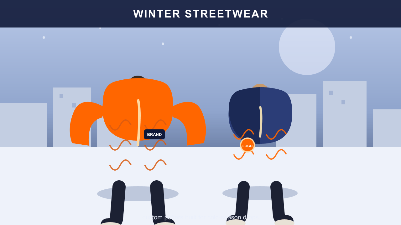The finished drop: custom puffers styled for cold-season streetwear