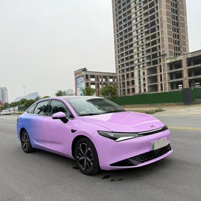 Used Xpeng P5 2024 500 Plus Blue-Purple Compact Pure Electric Vehicle