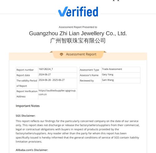 Rapporto di valutazione del fornitore - Guangzhou Zhi Lian Jewellery Co., Ltd.