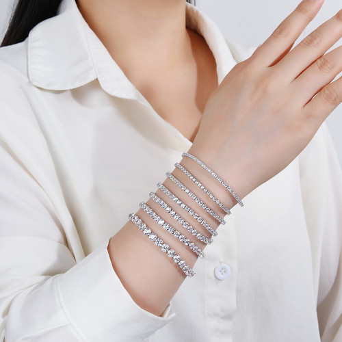 Wholesale 925 Sterling Silver Tennis Bracelet | Classic Fashion Zircon Tennis Bracelet For Women