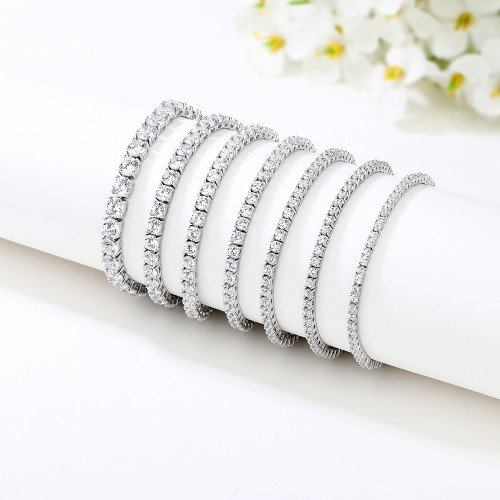 Wholesale 925 Sterling Silver Tennis Bracelet | Classic Fashion Zircon Tennis Bracelet For Women