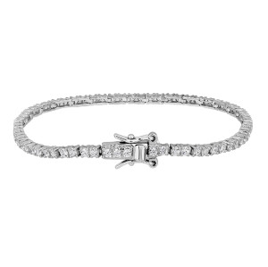 Pulsera de tenis de plata de ley 925 al por mayor | Pulsera clásica de tenis de circonitas para mujer