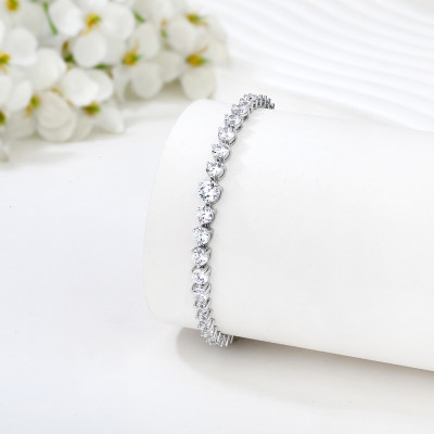 New Arrivals Exquisite Zircon 925 Silver Tennis Bracelet | Popular Temperament Fashion Jewelry Tennis Bracelet For Women