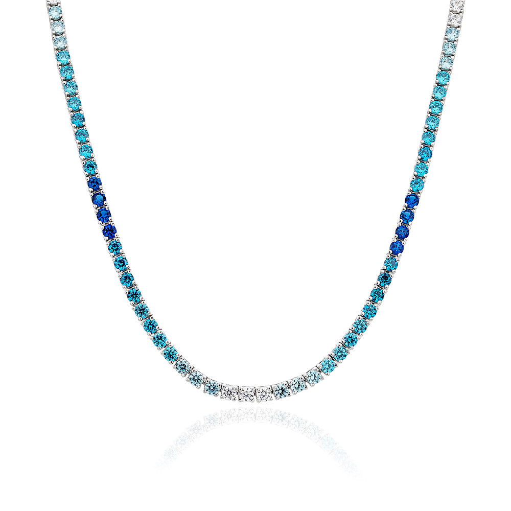 925 Sterling Silver Zircon Tennis Necklace