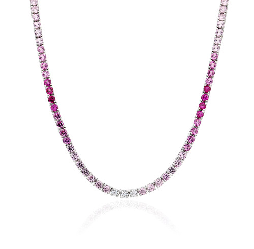 Collana da tennis di lusso alla moda in saldo | Collana da tennis in argento sterling 925 con zirconi per donna