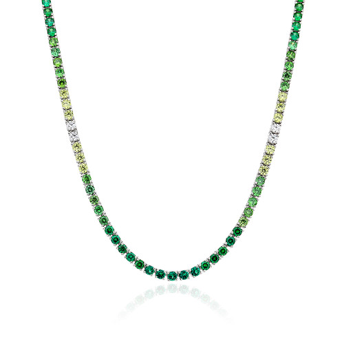 Collana da tennis di lusso alla moda in saldo | Collana da tennis in argento sterling 925 con zirconi per donna