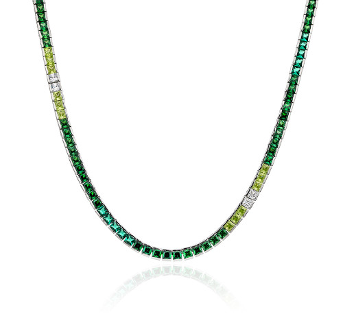 Nuova collana da tennis di lusso in argento 925 | Raffinata collana da tennis classica con zirconi per donna
