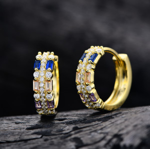 Brincos de argola personalizados em prata 925 | Brincos de argola femininos de zircônia de luxo requintados