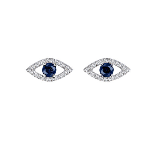 Orecchini a bottone in argento sterling 925 con zirconi all'ingrosso | Orecchini alla moda raffinati e alla moda per donna