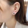 Orecchini a bottone in argento sterling 925 con zirconi all'ingrosso | Orecchini alla moda raffinati e alla moda per donna