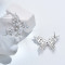 Hot Wholesale Luxury Butterfly Stud Earrings | 925 Sterling Silver Cubic Zirconia Temperament Stud Earrings For Women