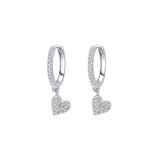 Orecchini a cerchio in argento sterling 925 all'ingrosso | Orecchini da donna vintage a forma di cuore