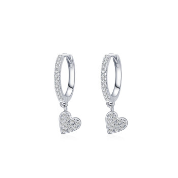 Wholesale 925 Sterling Silver Hoop Earrings | Vintage Heart Shaped Fashion Women Earrings