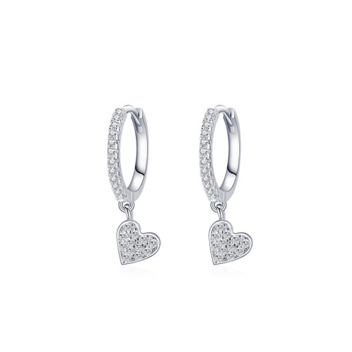 Wholesale 925 Sterling Silver Hoop Earrings | Vintage Heart Shaped Fashion Women Earrings