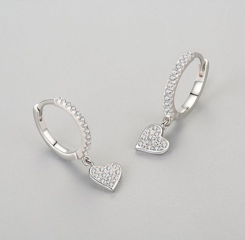Orecchini a cerchio in argento sterling 925 all'ingrosso | Orecchini da donna vintage a forma di cuore
