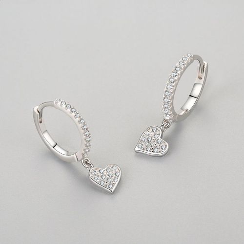 Wholesale 925 Sterling Silver Hoop Earrings | Vintage Heart Shaped Fashion Women Earrings