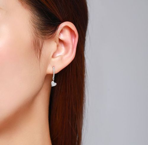 Wholesale 925 Sterling Silver Hoop Earrings | Vintage Heart Shaped Fashion Women Earrings