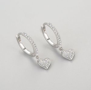 Wholesale 925 Sterling Silver Hoop Earrings | Vintage Heart Shaped Fashion Women Earrings