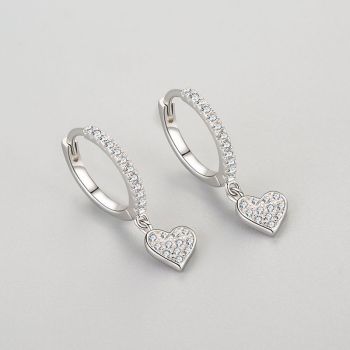 Wholesale 925 Sterling Silver Hoop Earrings | Vintage Heart Shaped Fashion Women Earrings