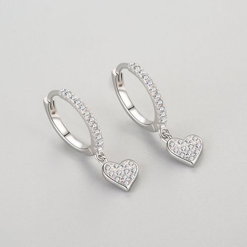 Wholesale 925 Sterling Silver Hoop Earrings | Vintage Heart Shaped Fashion Women Earrings