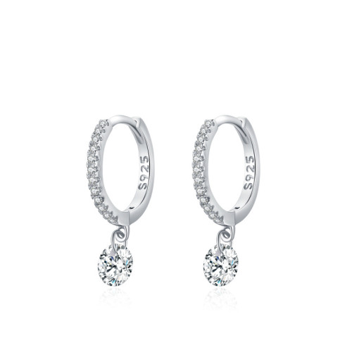 Orecchini a cerchio di lusso in argento 925 personalizzati in fabbrica | Orecchini a cerchio classici con zirconi cubici per donna