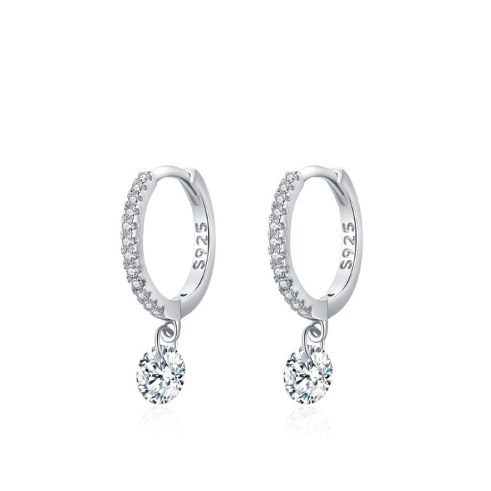 Aros de lujo de plata 925 personalizados de fábrica | Aros clásicos de circonita cúbica para mujer