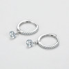 Aros de lujo de plata 925 personalizados de fábrica | Aros clásicos de circonita cúbica para mujer
