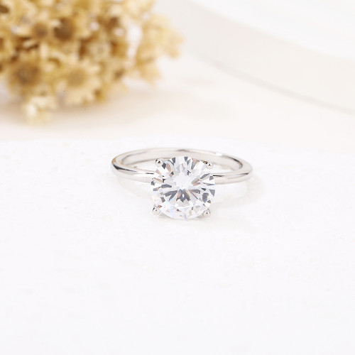 Wholesale Luxury 925 Sterling Silver Engagement Rings | Classic Elegant Zircon Wedding Ring For Women