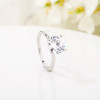 Anillos de compromiso de lujo en plata de ley 925 al por mayor | Anillo de boda clásico y elegante con circonitas para mujer