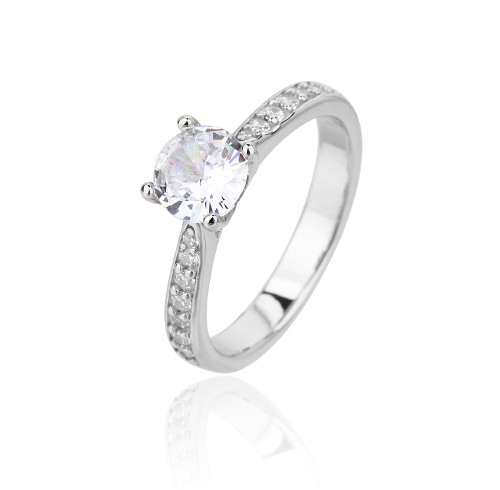 Nuovo arrivo, anello di nozze con zirconi cubici squisiti | Anello di fidanzamento da donna in argento sterling 925 di alta qualità