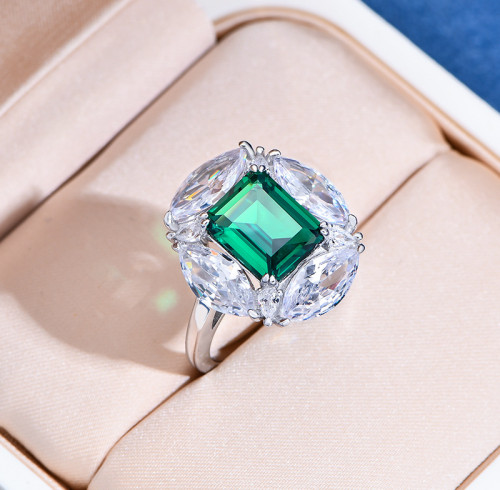 Anello con zircone in stile europeo e americano, molto venduto | Anello da donna in argento sterling 925, leggero e di lusso