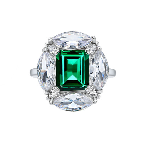 Anello con zircone in stile europeo e americano, molto venduto | Anello da donna in argento sterling 925, leggero e di lusso