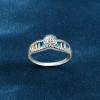 Anello personalizzato con zirconi colorati, nuovo e alla moda | Squisito anello da donna in argento sterling 925, popolare stile Ins