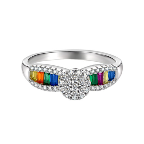 Customized New Fashion Colored Zircon Ring | Exquisite 925 Sterling Silver Popular Ins Style Women's Ring