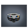 Anello personalizzato con zirconi colorati, nuovo e alla moda | Squisito anello da donna in argento sterling 925, popolare stile Ins