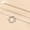 Collar de trébol de cuatro hojas de plata de ley 925 personalizado de fábrica | Collar clásico vintage de circonitas para mujer