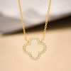 Collar de trébol de cuatro hojas de plata de ley 925 personalizado de fábrica | Collar clásico vintage de circonitas para mujer