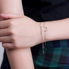 Pulsera de luna de doble capa en oro de 18 quilates y plata de ley 925 al por mayor | Exquisita pulsera de circonitas elegante para mujer