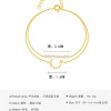Pulsera de luna de doble capa en oro de 18 quilates y plata de ley 925 al por mayor | Exquisita pulsera de circonitas elegante para mujer