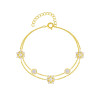 Bracciale a doppio strato con fiocco di neve classico in argento 925 personalizzato in fabbrica | Braccialetto raffinato dal design popolare in stile Ins per le donne
