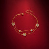 Bracciale a doppio strato con fiocco di neve classico in argento 925 personalizzato in fabbrica | Braccialetto raffinato dal design popolare in stile Ins per le donne