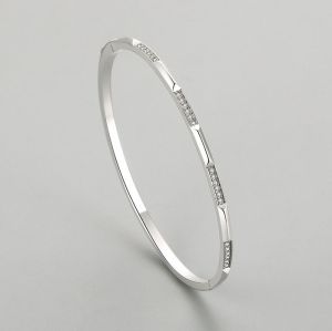 Pulseira simples de prata esterlina 925 por atacado | Pulseira fina clássica de zircônia para mulheres