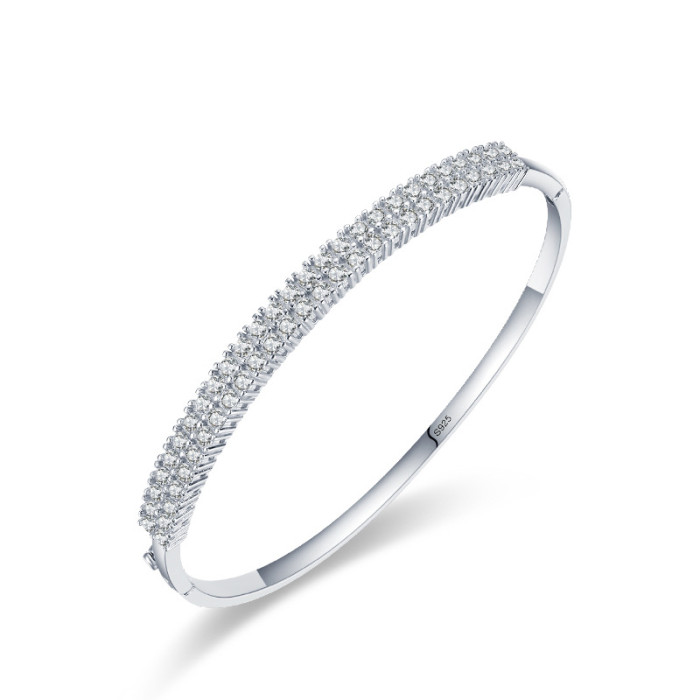 Braccialetto di gioielli in argento da donna all'ingrosso | Braccialetto classico alla moda in argento sterling 925 con zirconi
